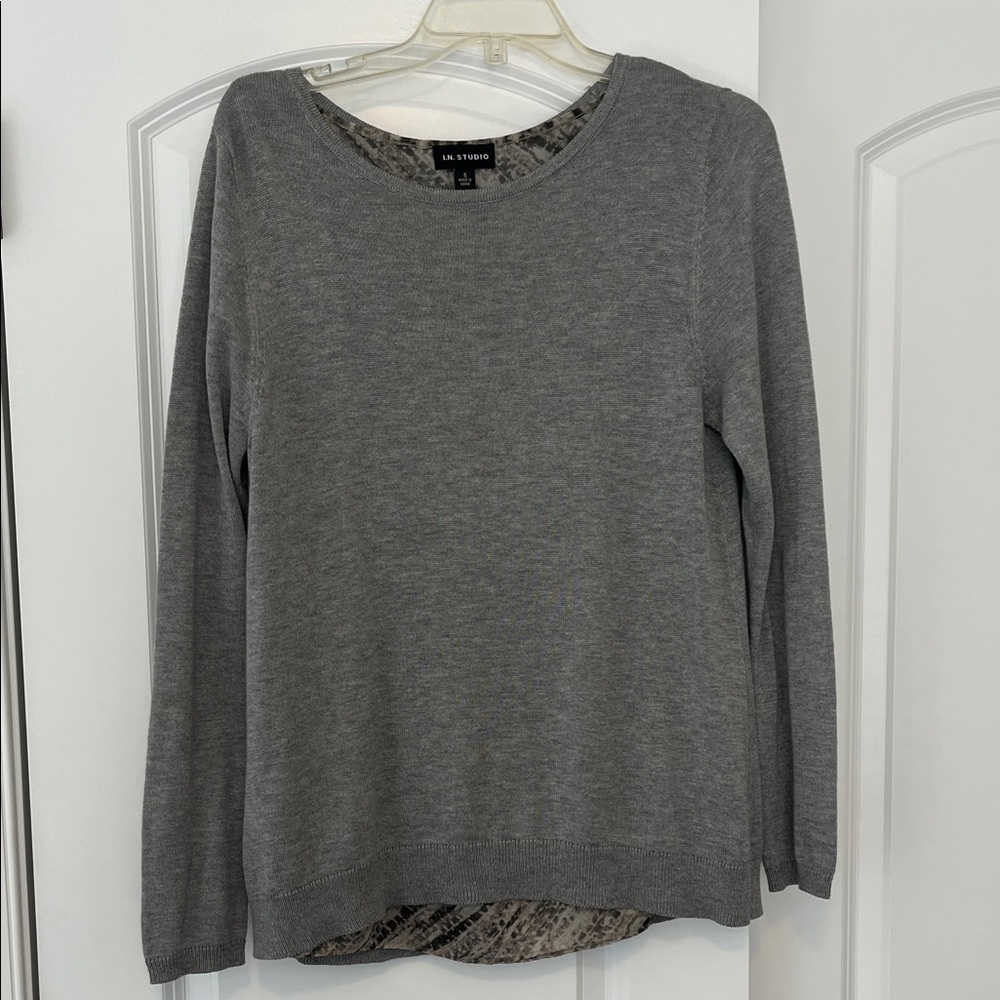 I.N. Studio Gray Crew Neck Sweater